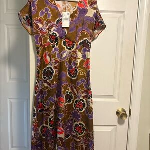 Mango Floral Multicolor Women's Dress, NWT
